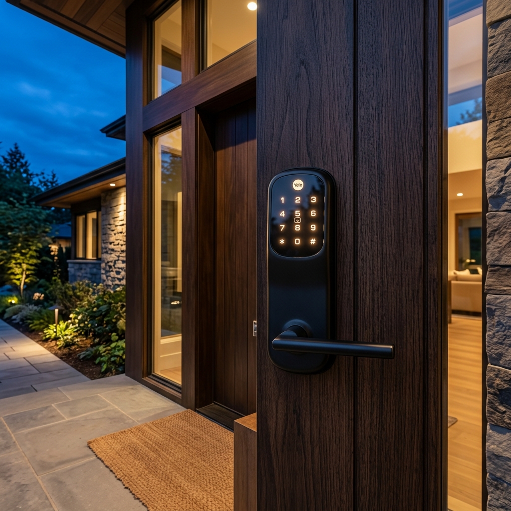 Electronic touchscreen keypad smart lock installation